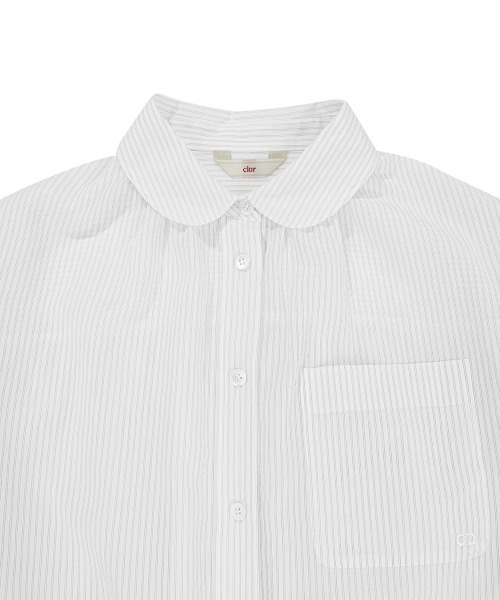 clor(クロル)の「OVERFIT STRIPE SHIRT(シャツ/ブラウス・レディース・ホワイト/ライトブルー・S/M)」の17枚目の写真