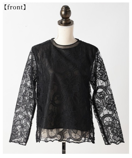 Sawa a la mode(サワアラモード)の「花柄レースレイヤードカットソー(Tシャツ/カットソー・レディース・ホワイト/ブラック・FREE)」の22枚目の写真