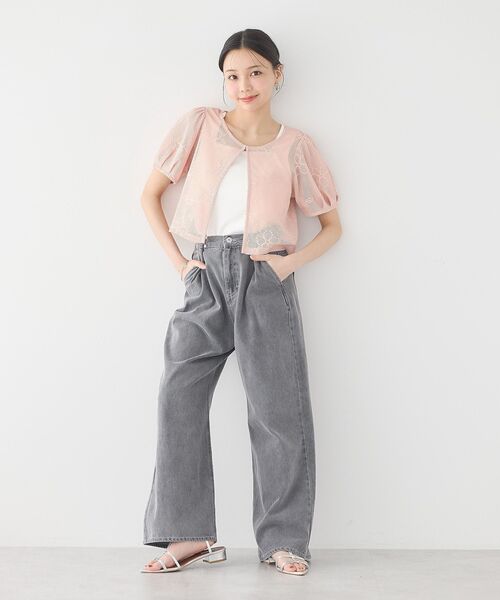 earth music&ecology（アースミュージックアンドエコロジー）の「タックホックデニムパンツ（デニムパンツ・レディース・ライトグレー/ライトインディゴブルー/ブラック・S/M）」の12枚目の写真