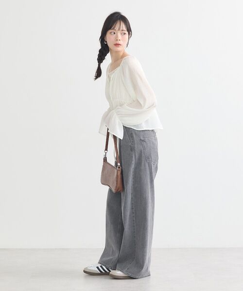 earth music&ecology（アースミュージックアンドエコロジー）の「タックホックデニムパンツ（デニムパンツ・レディース・ライトグレー/ライトインディゴブルー/ブラック・S/M）」の17枚目の写真