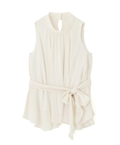 PROPORTION BODY DRESSING（プロポーションボディドレッシング）の「ベルト付楊柳ブラウス / 1215210700（シャツ/ブラウス・レディース・ブルー/ホワイト系その他・FREE）」の4枚目の写真