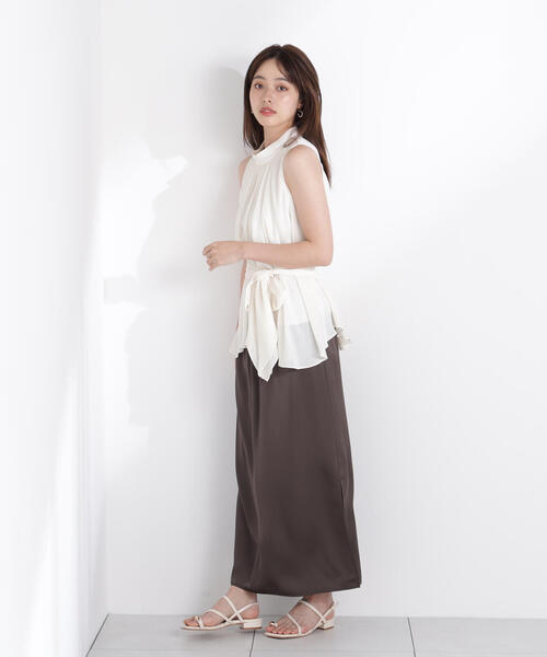 PROPORTION BODY DRESSING（プロポーションボディドレッシング）の「ベルト付楊柳ブラウス / 1215210700（シャツ/ブラウス・レディース・ブルー/ホワイト系その他・FREE）」の7枚目の写真