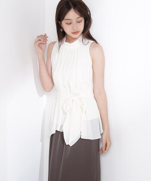 PROPORTION BODY DRESSING（プロポーションボディドレッシング）の「ベルト付楊柳ブラウス / 1215210700（シャツ/ブラウス・レディース・ブルー/ホワイト系その他・FREE）」の9枚目の写真