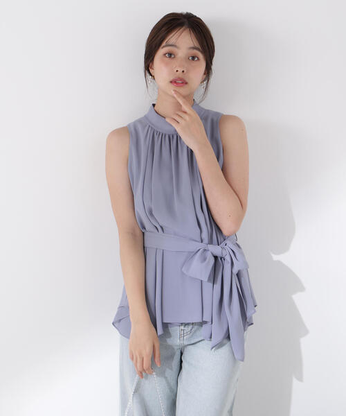 PROPORTION BODY DRESSING（プロポーションボディドレッシング）の「ベルト付楊柳ブラウス / 1215210700（シャツ/ブラウス・レディース・ブルー/ホワイト系その他・FREE）」の13枚目の写真