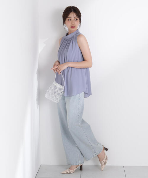 PROPORTION BODY DRESSING（プロポーションボディドレッシング）の「ベルト付楊柳ブラウス / 1215210700（シャツ/ブラウス・レディース・ブルー/ホワイト系その他・FREE）」の17枚目の写真