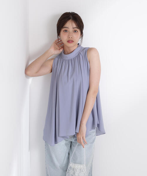 PROPORTION BODY DRESSING（プロポーションボディドレッシング）の「ベルト付楊柳ブラウス / 1215210700（シャツ/ブラウス・レディース・ブルー/ホワイト系その他・FREE）」の18枚目の写真