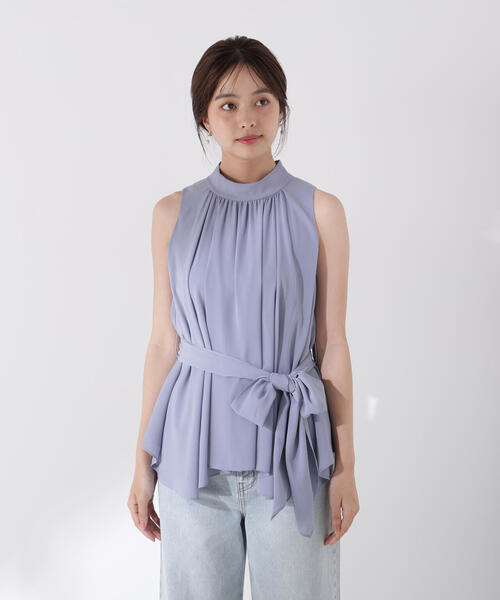 PROPORTION BODY DRESSING（プロポーションボディドレッシング）の「ベルト付楊柳ブラウス / 1215210700（シャツ/ブラウス・レディース・ブルー/ホワイト系その他・FREE）」の21枚目の写真