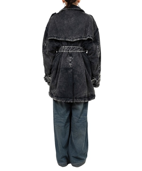 Maison MIHARA YASUHIRO(メゾンミハラヤスヒロ)の「Puffer Trench Coat(トレンチコート・レディース・ブラック/ベージュ・40/36/38)」の6枚目の写真
