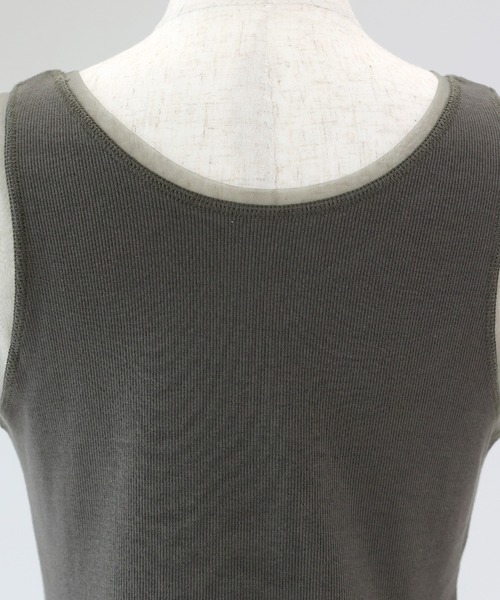 Aletta vita(アレッタビータ)の「チュール使いテレコタンクトップ(タンクトップ・レディース・オフホワイト/スミクロ・M)」の20枚目の写真