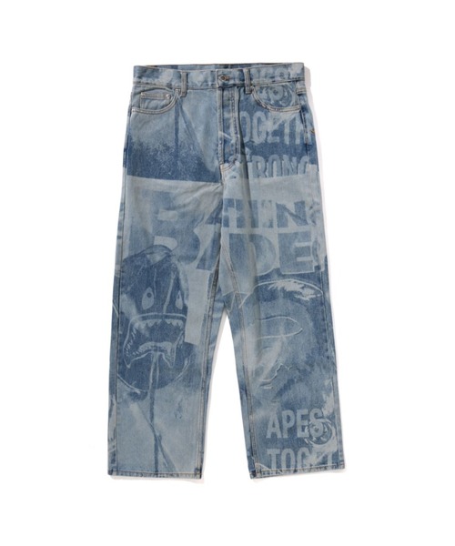 アベイシングエイプ　シャークデザイン　デニム　XLサイズ　M61205-4 A BATHING APE(アベイシングエイプ) シャークデニムデニムパンツ