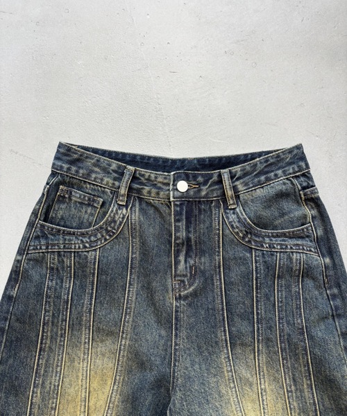 SHAGGIE(シャギー)の「カットオフオーバーハーフパンツ(その他パンツ・レディース・ブルー/ブラック・FREE)」の5枚目の写真
