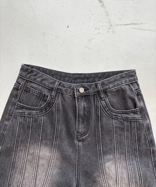 SHAGGIE(シャギー)の「カットオフオーバーハーフパンツ(その他パンツ・レディース・ブルー/ブラック・FREE)」の9枚目の写真