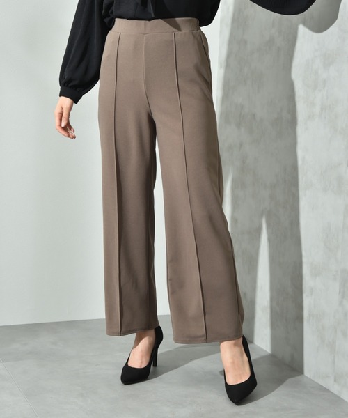 INTERPLANET（インタープラネット）の「カットジョーゼットストレートパンツ（その他パンツ・レディース・グレー/ブラック/モカ・FREE）」の3枚目の写真