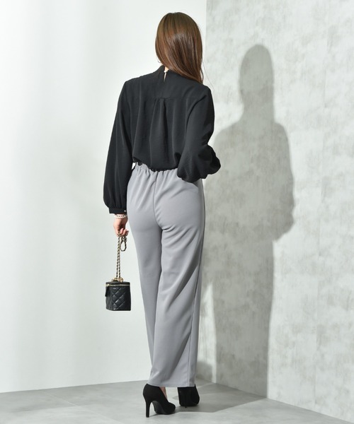 INTERPLANET（インタープラネット）の「カットジョーゼットストレートパンツ（その他パンツ・レディース・グレー/ブラック/モカ・FREE）」の7枚目の写真