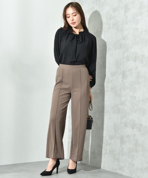 INTERPLANET（インタープラネット）の「カットジョーゼットストレートパンツ（その他パンツ・レディース・グレー/ブラック/モカ・FREE）」の13枚目の写真