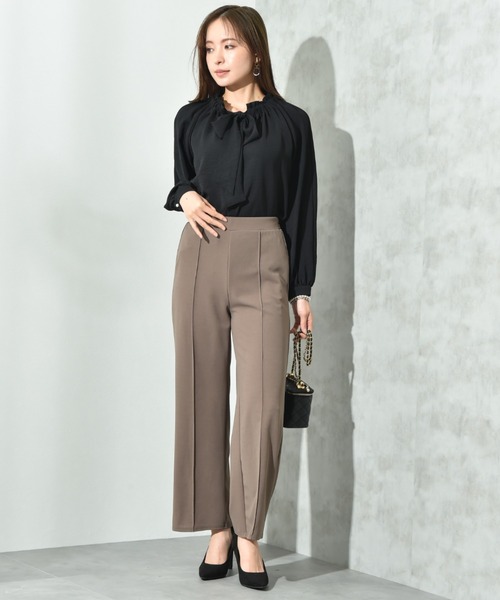 INTERPLANET（インタープラネット）の「カットジョーゼットストレートパンツ（その他パンツ・レディース・グレー/ブラック/モカ・FREE）」の18枚目の写真