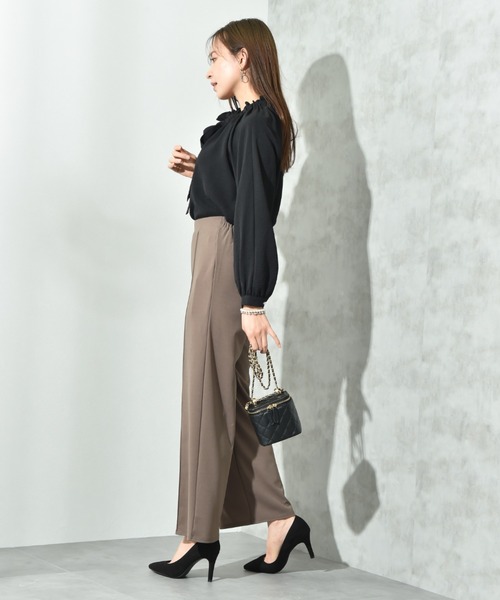 INTERPLANET（インタープラネット）の「カットジョーゼットストレートパンツ（その他パンツ・レディース・グレー/ブラック/モカ・FREE）」の15枚目の写真