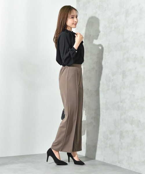 INTERPLANET（インタープラネット）の「カットジョーゼットストレートパンツ（その他パンツ・レディース・グレー/ブラック/モカ・FREE）」の17枚目の写真