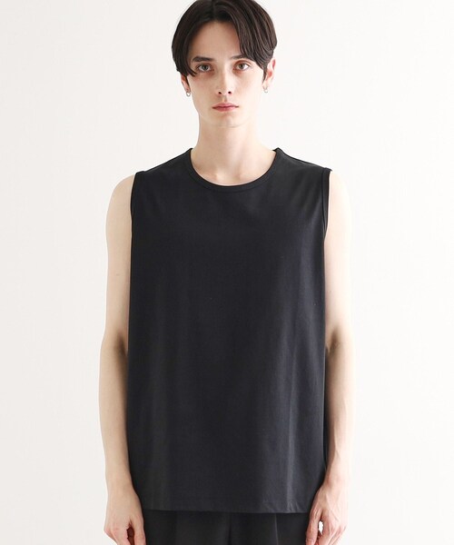 tk.TAKEO KIKUCHI（ティーケータケオキクチ）の「【接触冷感／UVカット／抗菌】フレンドリークールノースリーブカットソー（Tシャツ/カットソー・メンズ・ホワイト/ブラック/チャコールグレー・01/02/03）」の17枚目の写真