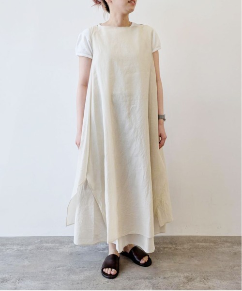 yuni(ユニ )の「△コットンシルク プロダクトダイ レイヤードワンピース(ワンピース・レディース・チャコールグレー/グレー/ベージュ・FREE)」の11枚目の写真