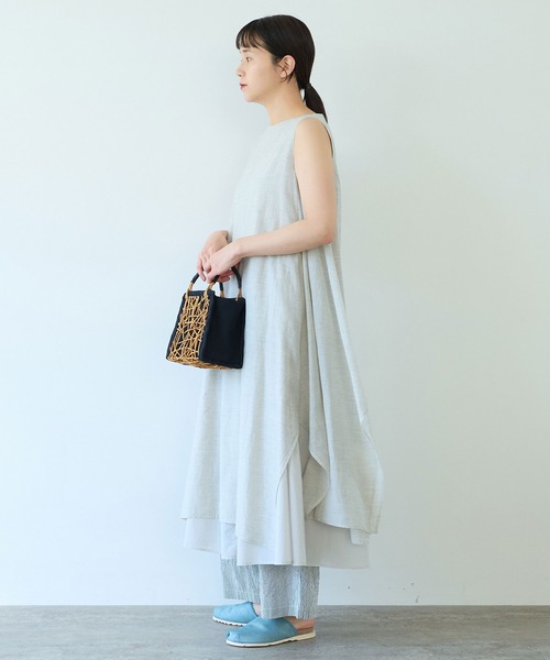 yuni(ユニ )の「△コットンシルク プロダクトダイ レイヤードワンピース(ワンピース・レディース・チャコールグレー/グレー/ベージュ・FREE)」の15枚目の写真