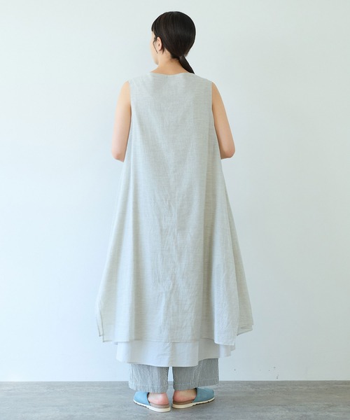 yuni(ユニ )の「△コットンシルク プロダクトダイ レイヤードワンピース(ワンピース・レディース・チャコールグレー/グレー/ベージュ・FREE)」の16枚目の写真