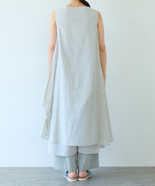 yuni(ユニ )の「△コットンシルク プロダクトダイ レイヤードワンピース(ワンピース・レディース・チャコールグレー/グレー/ベージュ・FREE)」の19枚目の写真