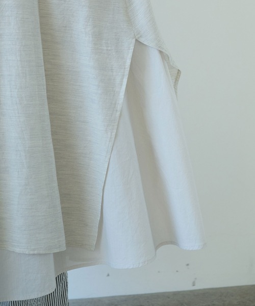 yuni(ユニ )の「△コットンシルク プロダクトダイ レイヤードワンピース(ワンピース・レディース・チャコールグレー/グレー/ベージュ・FREE)」の22枚目の写真