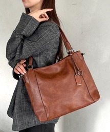 【A4収納可能/通勤/通学】PU2WAYショルダーバッグ トートバッグ