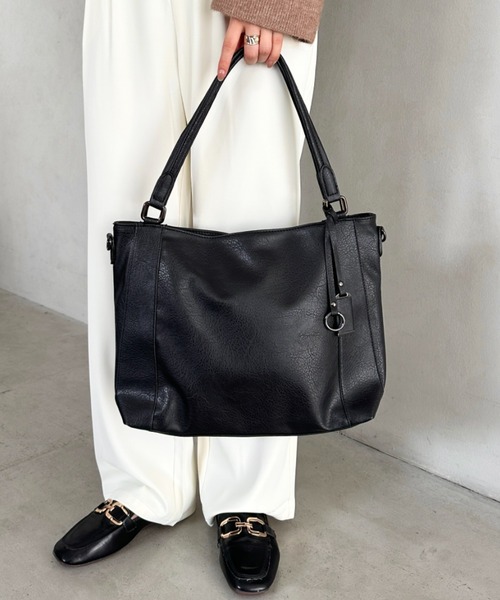 MYMOOD.(マイムード)の「【A4収納可能/通勤/通学】PU2WAYショルダーバッグ トートバッグ(ショルダーバッグ・レディース・ブラウン/ブラック・FREE)」の9枚目の写真