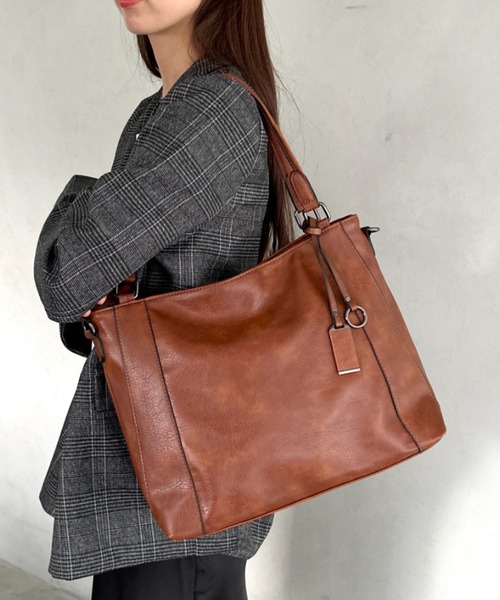 MYMOOD.(マイムード)の「【A4収納可能/通勤/通学】PU2WAYショルダーバッグ トートバッグ(ショルダーバッグ・レディース・ブラウン/ブラック・FREE)」の20枚目の写真