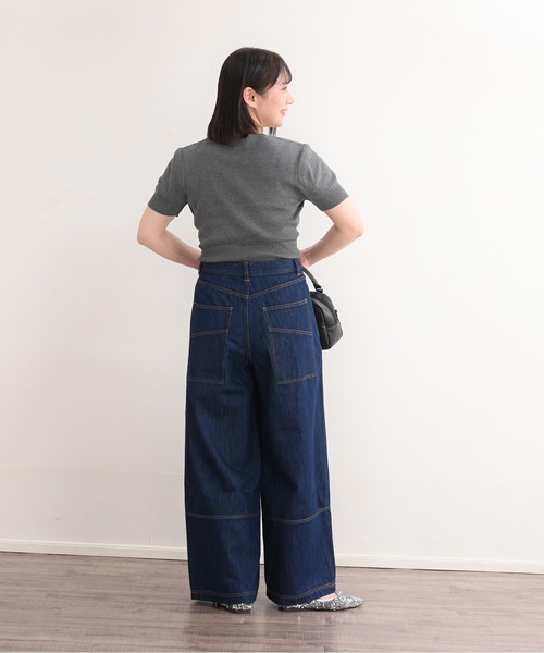 ZOZOMARKET（ゾゾマーケット）の「ZOZOMARKET by Aimeri-バギーパンツ（デニムパンツ・レディース・インディゴブルー・マルチサイズ）」の3枚目の写真