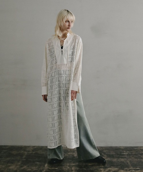 BAYFLOW（ベイフロー）の「【EF(エフ)】レースカフタンドレス（WOMEN）（ワンピース・レディース・オフホワイト/ブラック・FREE）」の7枚目の写真