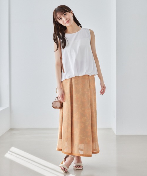 Andemiu(アンデミュウ)の「カットバルーンノースリーブ579074(Tシャツ/カットソー・レディース・モカ/オフホワイト/ブラック・FREE)」の4枚目の写真