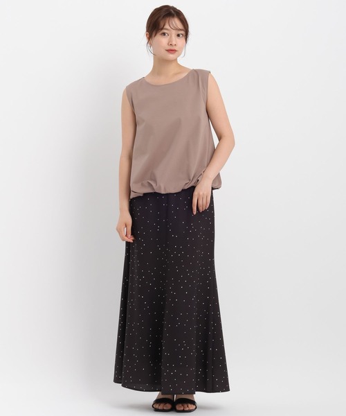 Andemiu(アンデミュウ)の「カットバルーンノースリーブ579074(Tシャツ/カットソー・レディース・モカ/オフホワイト/ブラック・FREE)」の18枚目の写真