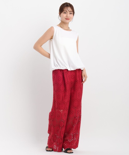 Andemiu(アンデミュウ)の「カットバルーンノースリーブ579074(Tシャツ/カットソー・レディース・モカ/オフホワイト/ブラック・FREE)」の16枚目の写真