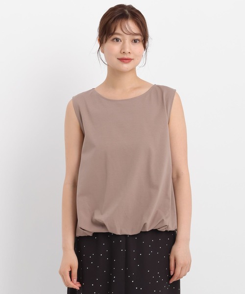 Andemiu(アンデミュウ)の「カットバルーンノースリーブ579074(Tシャツ/カットソー・レディース・モカ/オフホワイト/ブラック・FREE)」の15枚目の写真