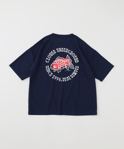 Cloveru（クローバル）の「Cloveru / クローバル Japan Made Recycle GOLD FISH WIDE Tee（Tシャツ/カットソー・メンズ・ホワイト/ネイビー/グレー/オレンジ・MEDIUM/LARGE）」の7枚目の写真