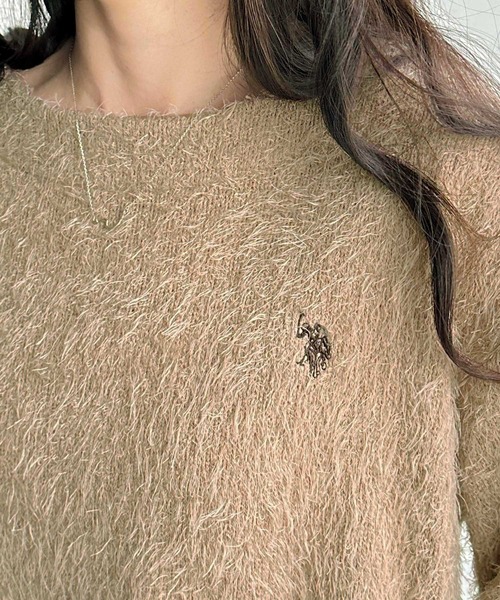 U.S. POLO ASSN.(ユーエスポロアッスン)の「GeeRA別注【U.S. POLO ASSN.】ユーエスポロアッスン シャギーワンポイント刺繍ニットソートップス(ニット/セーター・レディース・ライトグレー/モカ・MEDIUM/LARGE)」の21枚目の写真