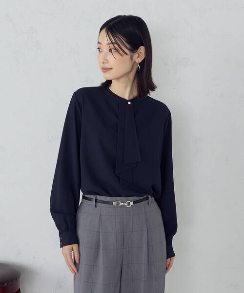 COMME CA ISM(コムサイズム)の「スライドフックベルト(1.0cm幅)(ベルト・レディース・ブラック/ライトグレー・FREE)」の4枚目の写真