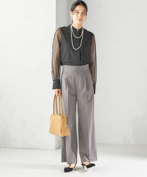 手洗い可能〉シアー 袖 ポケット デザイン シャツ（シャツ/ブラウス