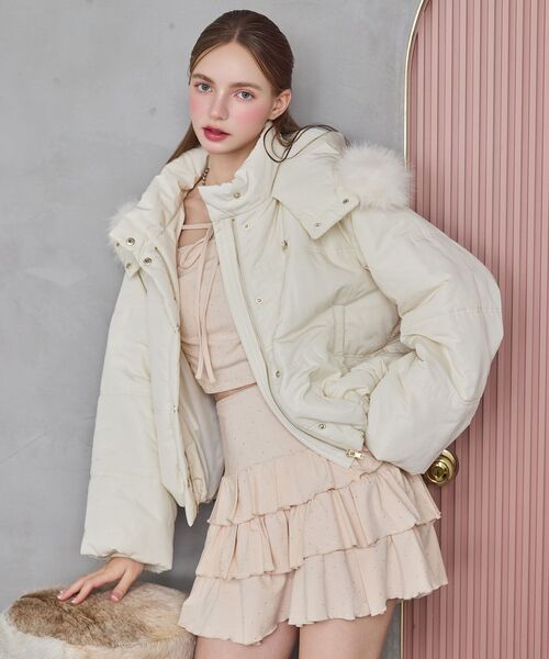 MAJESTIC LEGON（マジェスティックレゴン）の「ラインストーンキャミ＆ボレロセット（アンサンブル・レディース・ピンク/チャコールグレー/ブラック・MEDIUM）」の6枚目の写真