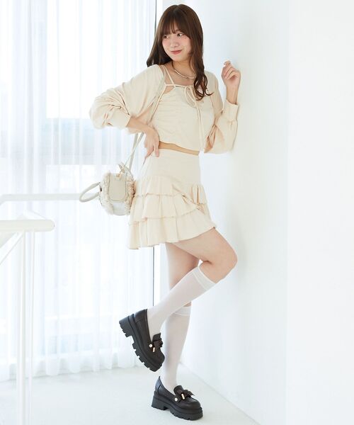 MAJESTIC LEGON（マジェスティックレゴン）の「ラインストーンキャミ＆ボレロセット（アンサンブル・レディース・ピンク/チャコールグレー/ブラック・MEDIUM）」の8枚目の写真