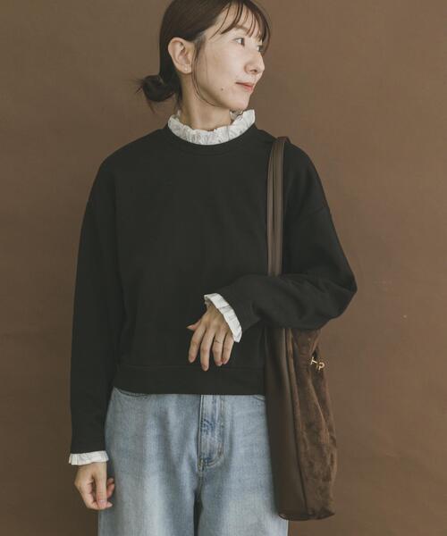 ITEMS URBANRESEARCH(アイテムズ アーバンリサーチ)の「フリルドッキングスウェット(スウェット・レディース・グレー系その他/ブラック・FREE)」の8枚目の写真
