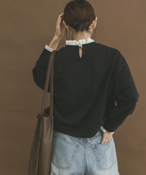 ITEMS URBANRESEARCH(アイテムズ アーバンリサーチ)の「フリルドッキングスウェット(スウェット・レディース・グレー系その他/ブラック・FREE)」の7枚目の写真