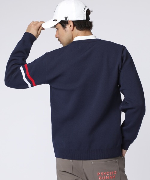 Psycho Bunny（サイコバニー）の「[GOLF]トリコロール ジャガードニット（ニット/セーター・メンズ・ブラック/レッド/ネイビー/ホワイト・X-LARGE/MEDIUM/LARGE）」の14枚目の写真