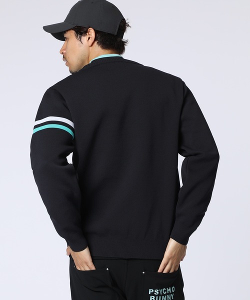 Psycho Bunny（サイコバニー）の「[GOLF]トリコロール ジャガードニット（ニット/セーター・メンズ・ブラック/レッド/ネイビー/ホワイト・X-LARGE/MEDIUM/LARGE）」の10枚目の写真