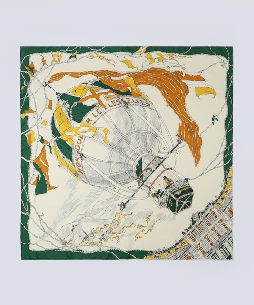 manipuri(マニプリ)の「manipuri BALLON シルクスカーフ(バンダナ/スカーフ・レディース・ブラック系その他/グリーン系その他・FREE)」の4枚目の写真