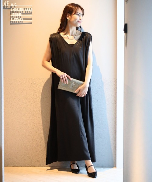 Ehre style(エーレスタイル)の「二次会もOK!そのまま高見え大人夏ワンピ(ワンピース・レディース・ブラック/ベージュ・FREE)」の12枚目の写真
