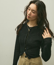Basket knit cardigan with raglan sleeves / バスケット編みラグランカーディガン